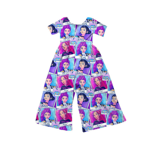 Preorder(moq 5) Baby Girls Short Sleeve Cartoon Girls Pant Jumpsuits