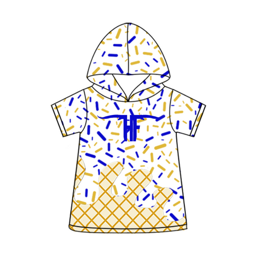Preorder (moq 5)Baby Boys Short Sleeve Colorful Sprinkles Drip Team Hoodies Top