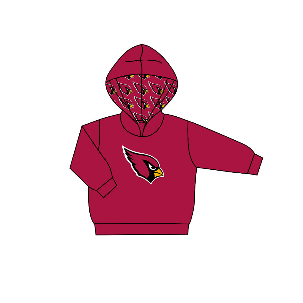 Preorder (moq 5)Baby Boys Red Long Sleeve Eagle Team Hoodies Top