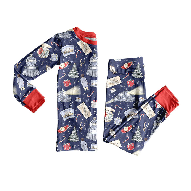 Preorder (moq 5)Baby Boys Gifts Candy Cane Christmas Top Pants Christmas Pajamas Set