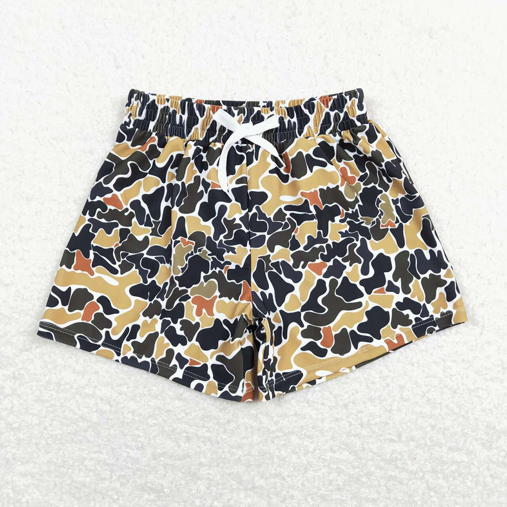 Baby Girls Boys Brown Camo Western Summer Trunk Swimsuits