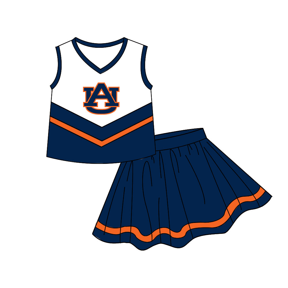 Preorder (moq 5)Baby Girls Sleeveless Auburn Vests Skirt Shorts Team Clothes Sets
