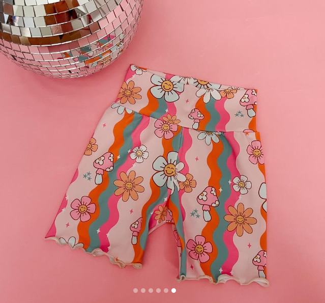 Baby Girls Flowers Stripes Summer Biking Shorts Preorder(moq 5)