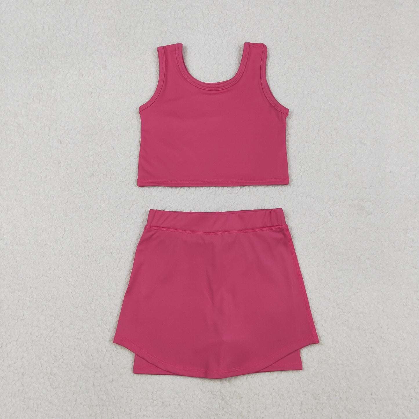 Baby Girls Pink Vest Top Skirts Shorts Bottom Yoga Active Clothes Set