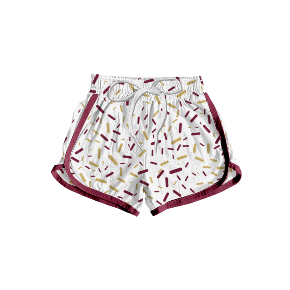 Preorder(moq 5) Baby Girls Red Yellow Sprinkles Team Shorts Bottoms