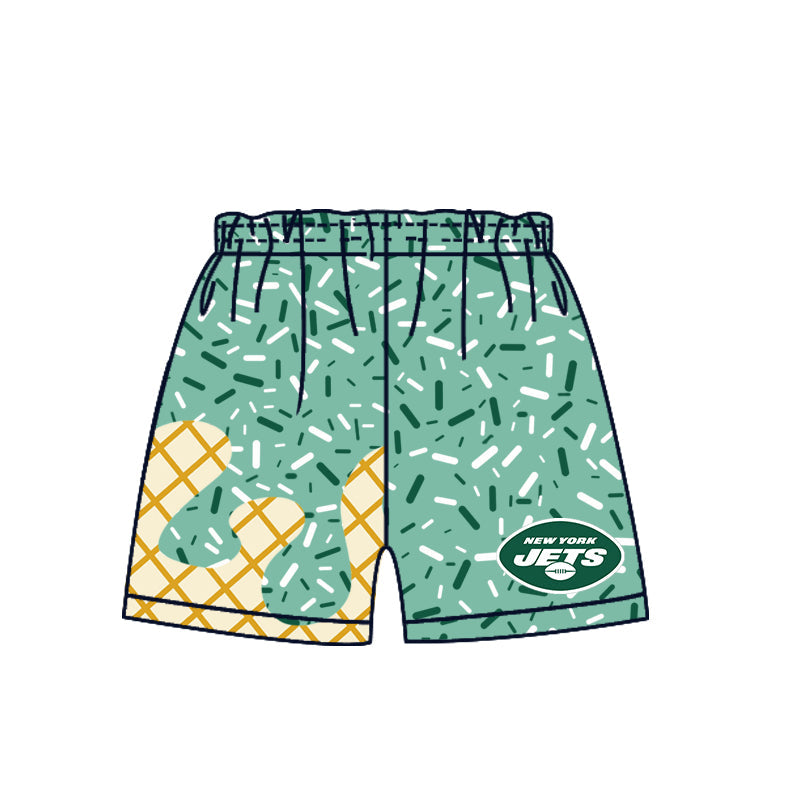 Preorder (moq 5)Baby Boys Green Drip Sprinkles New York Jets Team Shorts Bottom