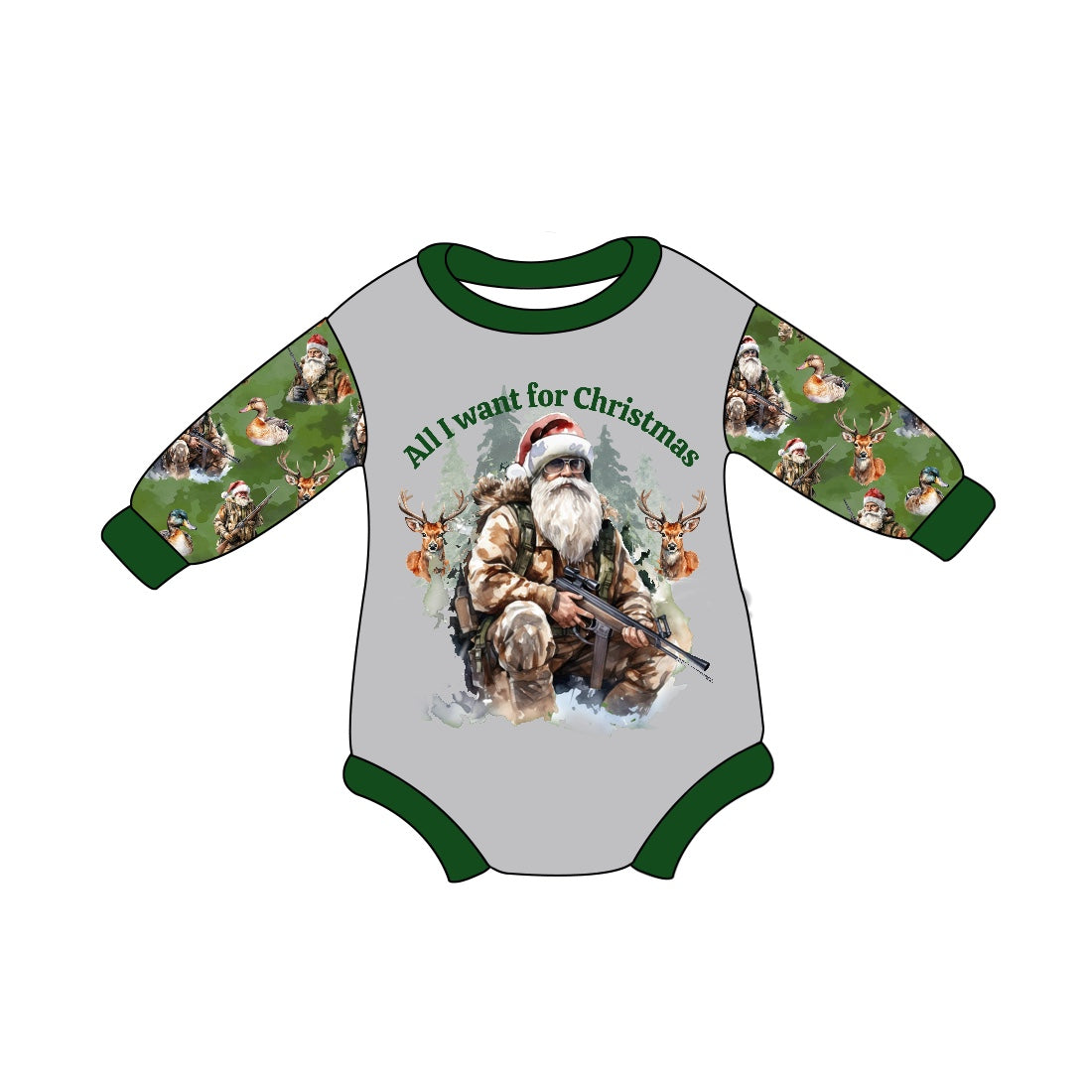 Baby Infant Boys Christmas Hunting Deers Rompers preorder(moq 5)