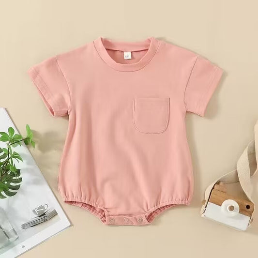 Baby Infant Girls Pink Pocket Pocket Rompers preorder split order May 24th