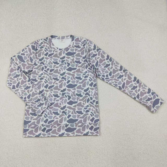 Sibling Adult Women Long Sleeves Camo Yoga Active T-shirts Top