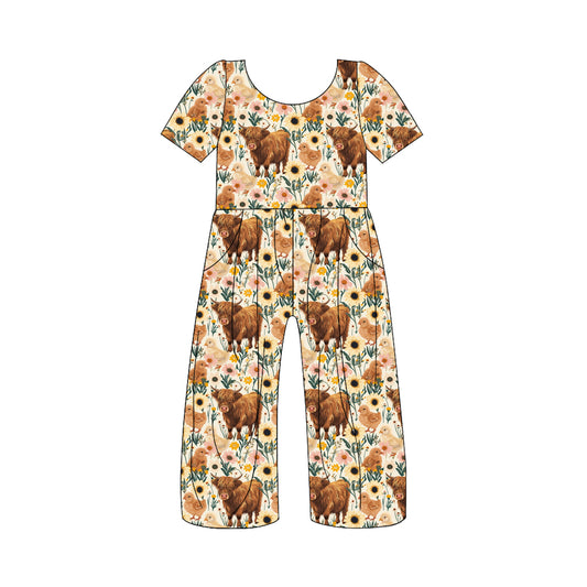 Baby Girls Western Highland Short Sleeve Pants JumpsuitsPreorder(moq 5)