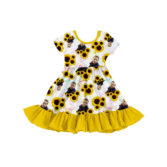 Baby Girls Short Sleeve Country Flowers Singer Short Sleeve Knee Length Dresses preorder(moq 5)