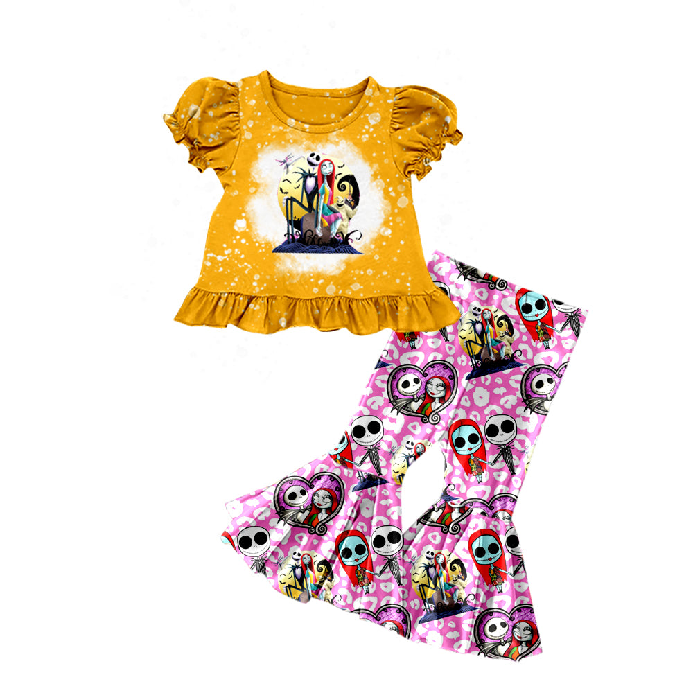 Baby Girls Halloween Nightmare Shirt Bell Pants Clothes Sets Preorder(moq 5)