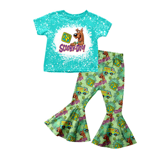 Baby Girls Cartoon Dog Shirt Bell Pants Clothes Sets Preorder(moq 5)