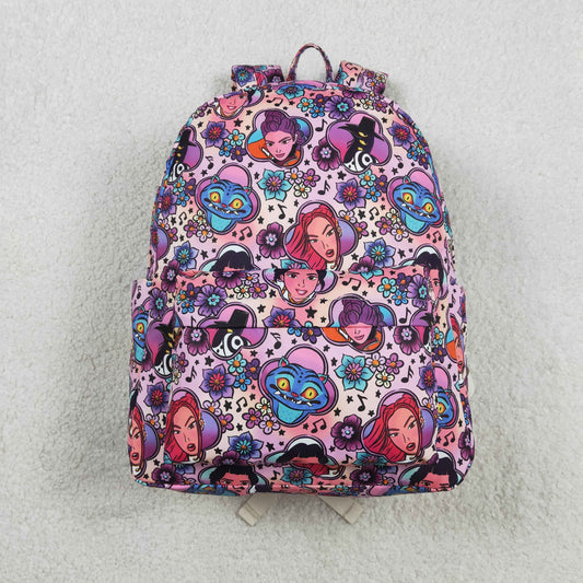 Baby Kids Demon Hunter Flowers Zipper School Back Bags