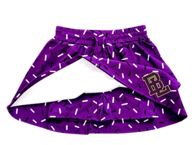 Preorder moq 5 Baby Girls Purple BL Drips Team Skorts Bottom