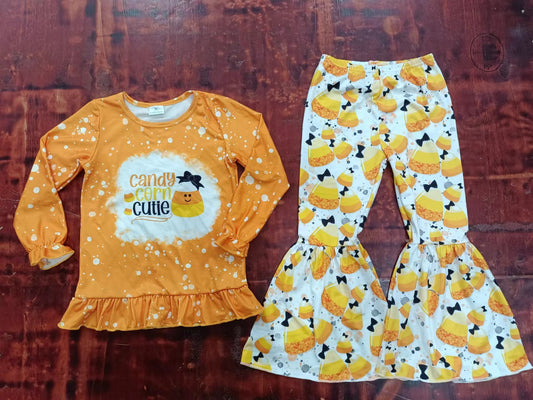 Baby Girls Candy Corn Shirt Top Bell Pants Clothing preorder(moq 5)