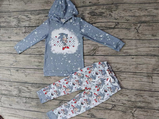 Baby Boys Grey Cartoon Hooded Top Pants Clothing preorder(moq 5)