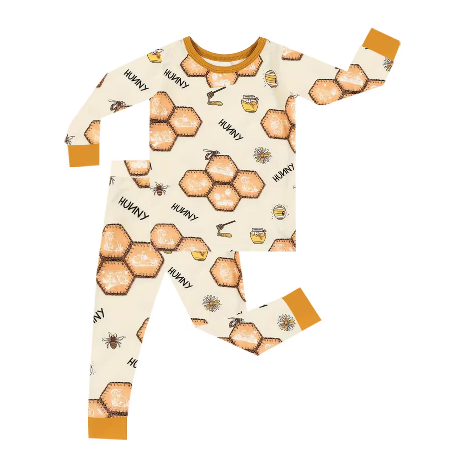 Baby Boys Bee Honey Tee Top Pants Pajamas Outfits Preorder(moq 5)