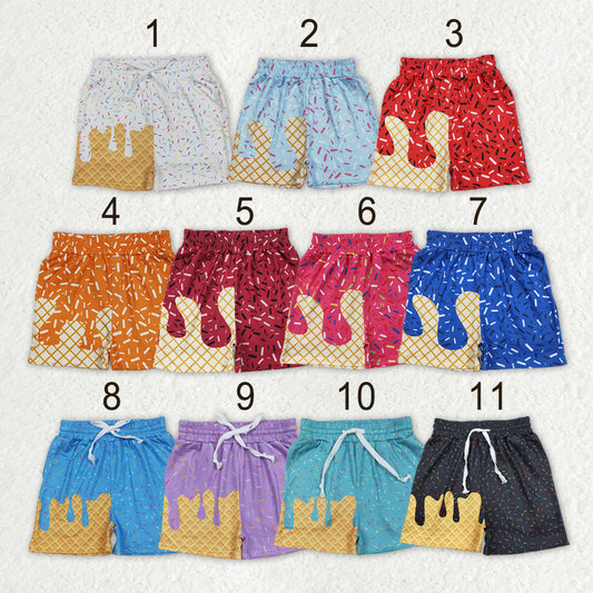 Sibling Baby Boys Ice Cream Drip Sprinkles Stars Summer Shorts Bottoms