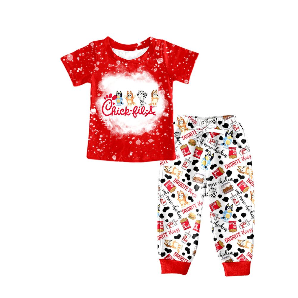 Baby Boys Dogs Friends Red Chips Shirts Pants Clothes Sets preorder(moq 5)