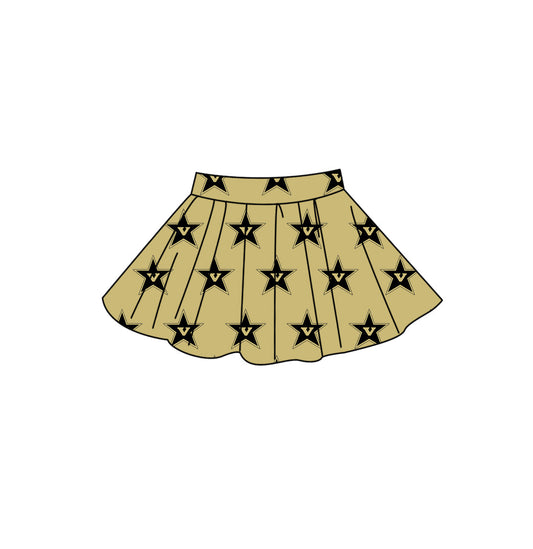 Preorder (moq 5)Baby Girls Gold V Team Skirt Shorts Bottom