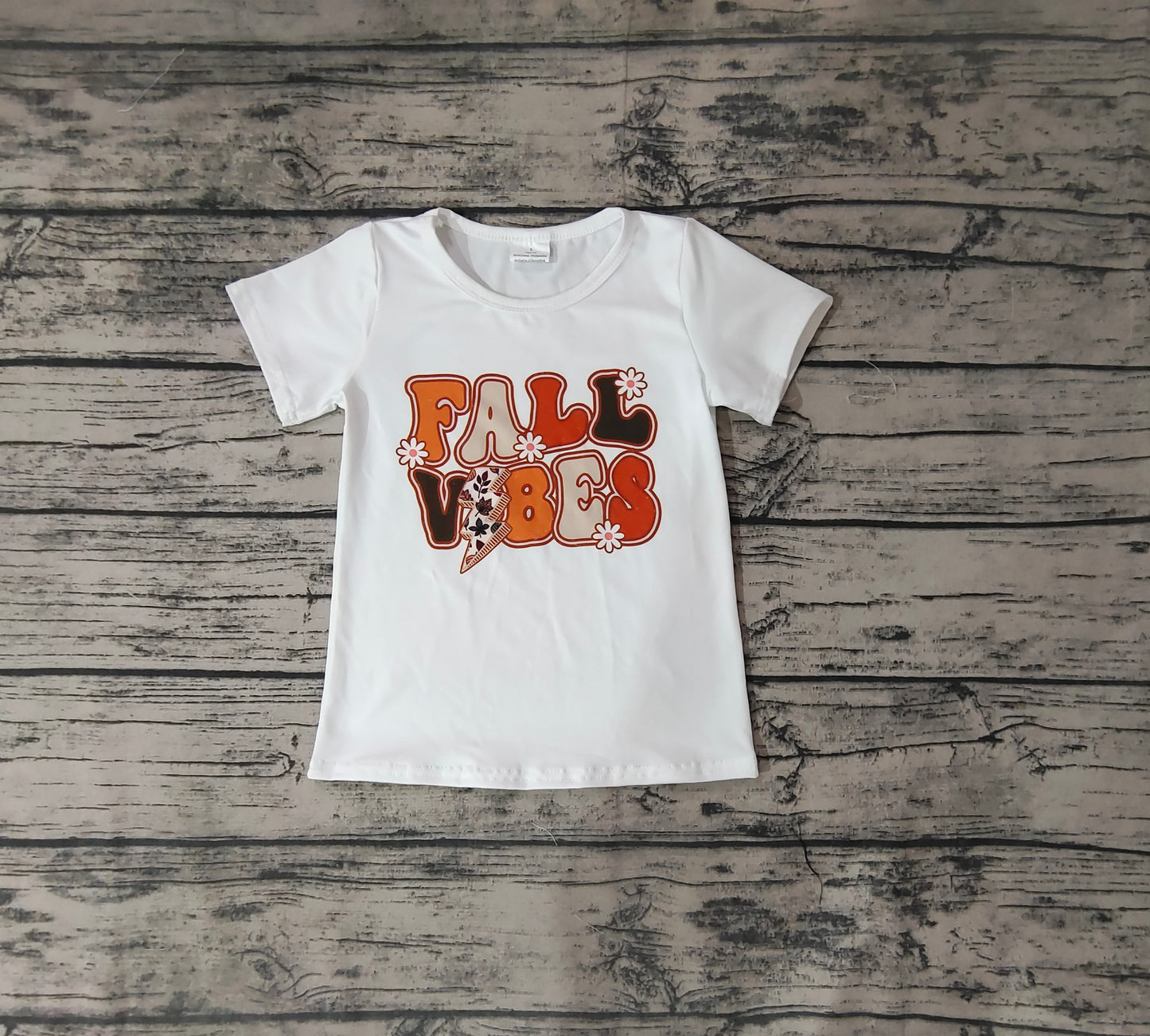 Fall Baby Fashion Girls Groovy Short Sleeve Tee Shirts Tops