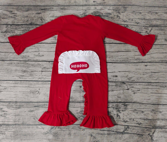 Baby Girls Christmas Santa Red Zip Rompers