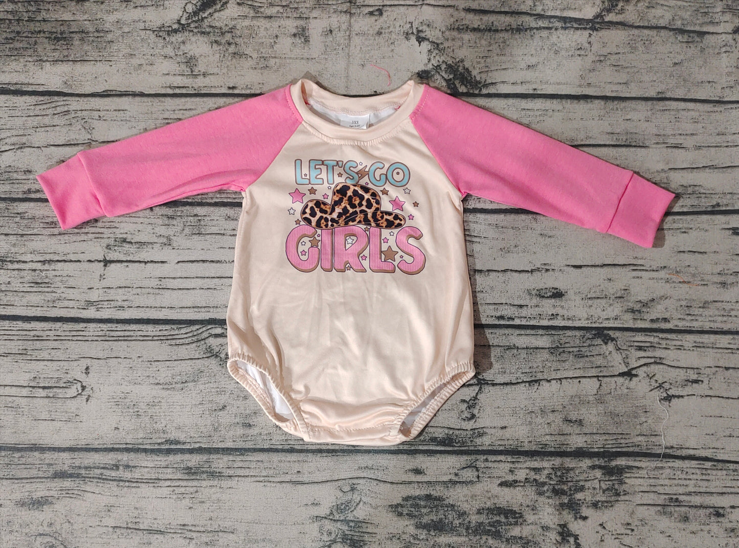 Leg's Go Baby Girls Pink Hats Leopard Long Sleeve Rompers