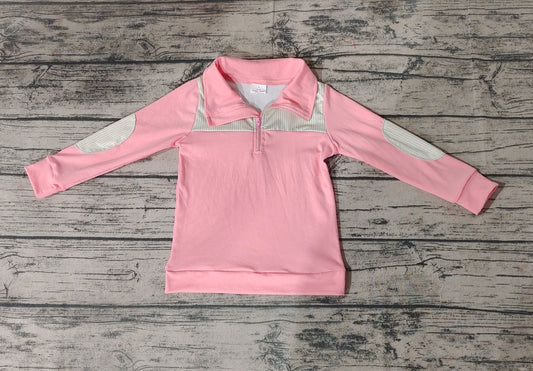 Baby Girls Pink Long Sleeve Elbow Pullover Tee Shirt Tops