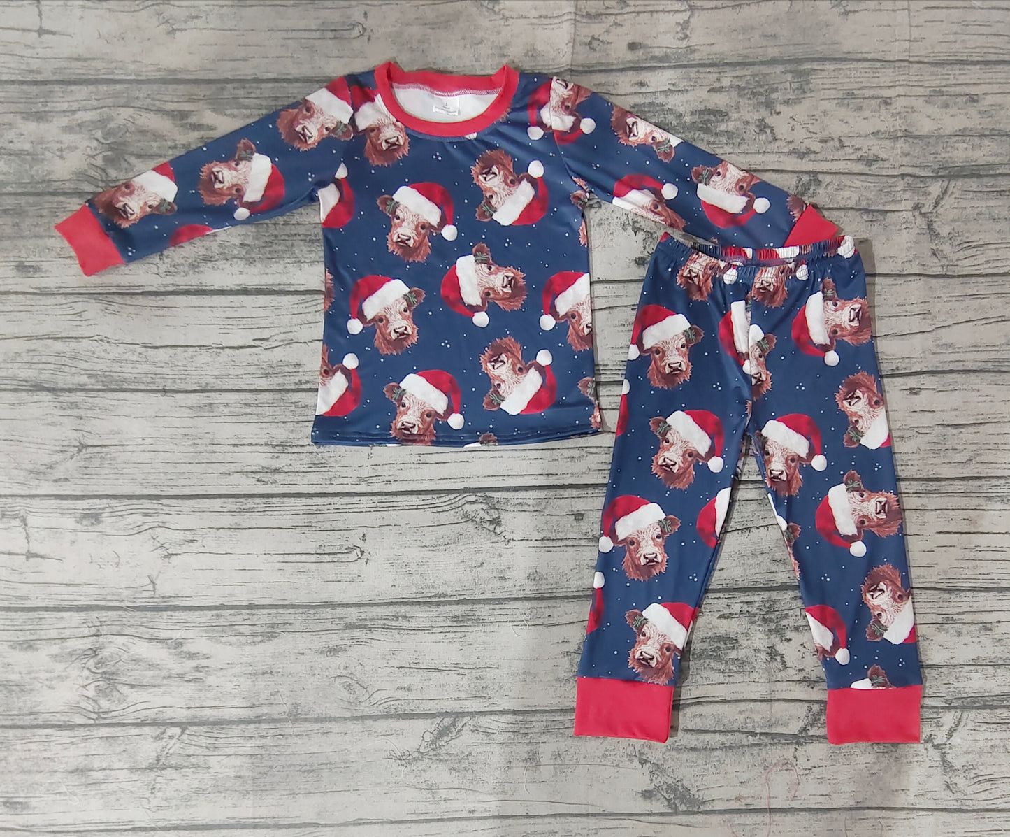 Baby Boys Christmas Highland Cow Pajamas Clothes Sets