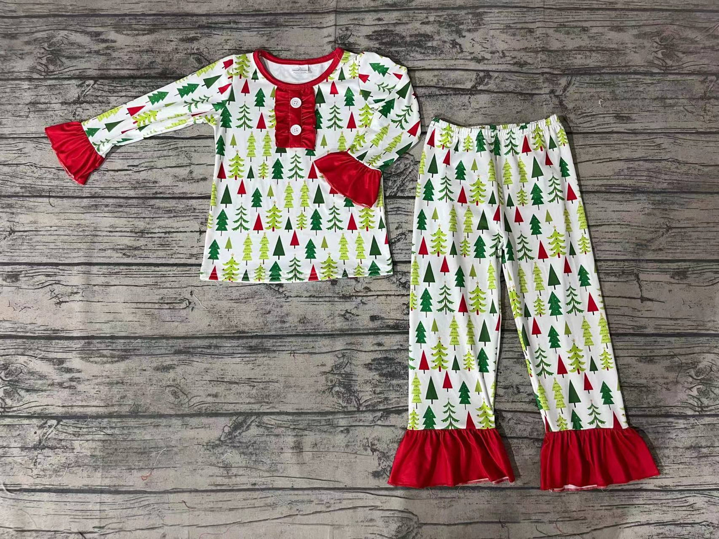 Baby Girls Christmas Tree Pants Pajamas Clothes Sets