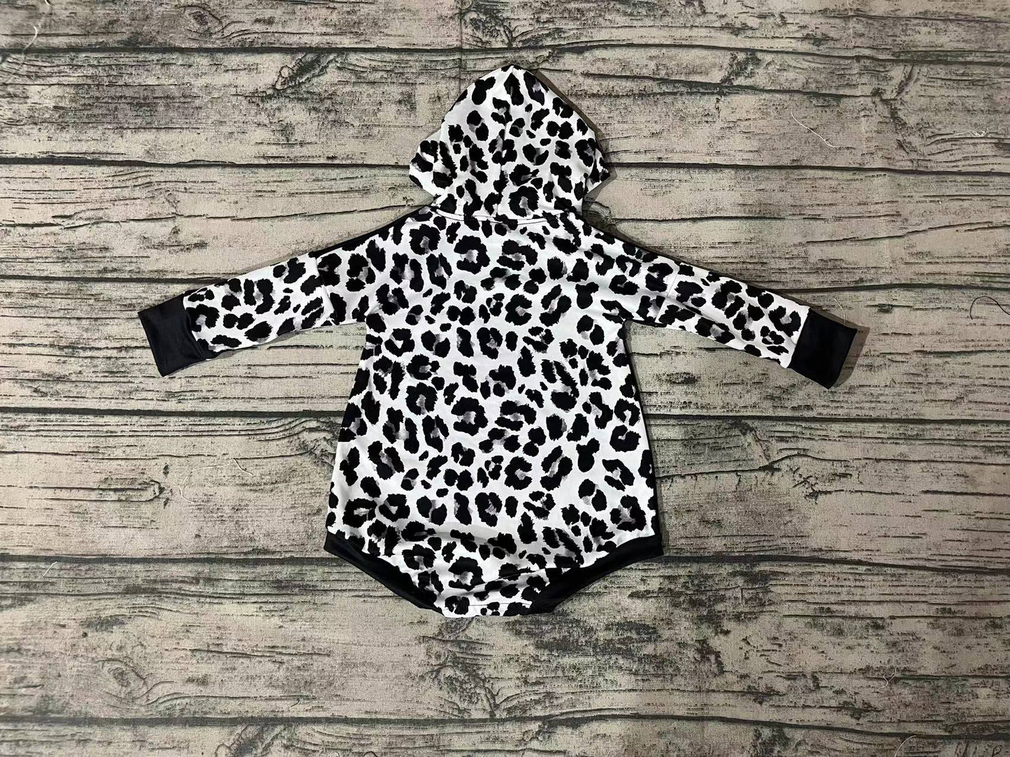Baby Kids Cow Print Smile Pocket Long Sleeve Rompers