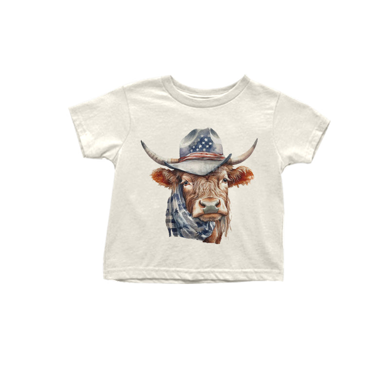 Baby Boys 4th Of July Cow Short Sleeve Tee Shirts Tops preorder (moq 5)