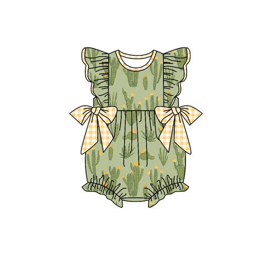 Preorder(moq 5)Baby Infant Girls Western Cactus Bows Rompers