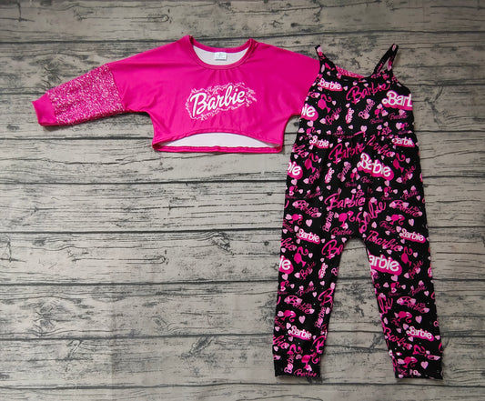 Baby Girls Bar Pink Doll 2pcs Jumpsuits Clothes Sets