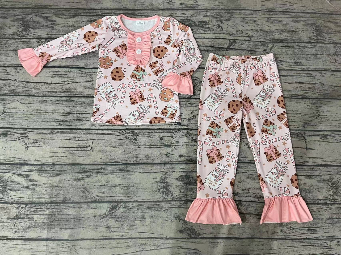 Baby Girls Pink Cookie Candy Pants Pajamas Clothes Sets