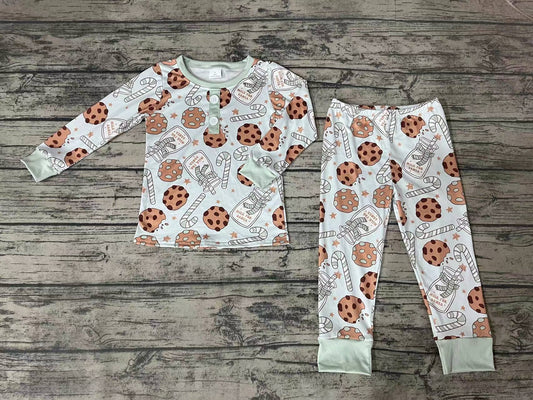 Baby Boys Christmas Green Cookie Candy Pants Pajamas Clothes Sets