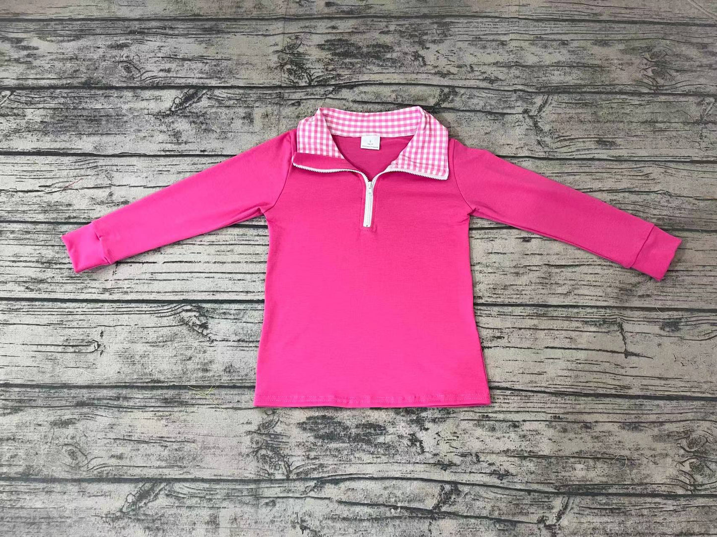 Baby Kids Hotpink Long Sleeve Elbow Pullover Tee Shirt Tops