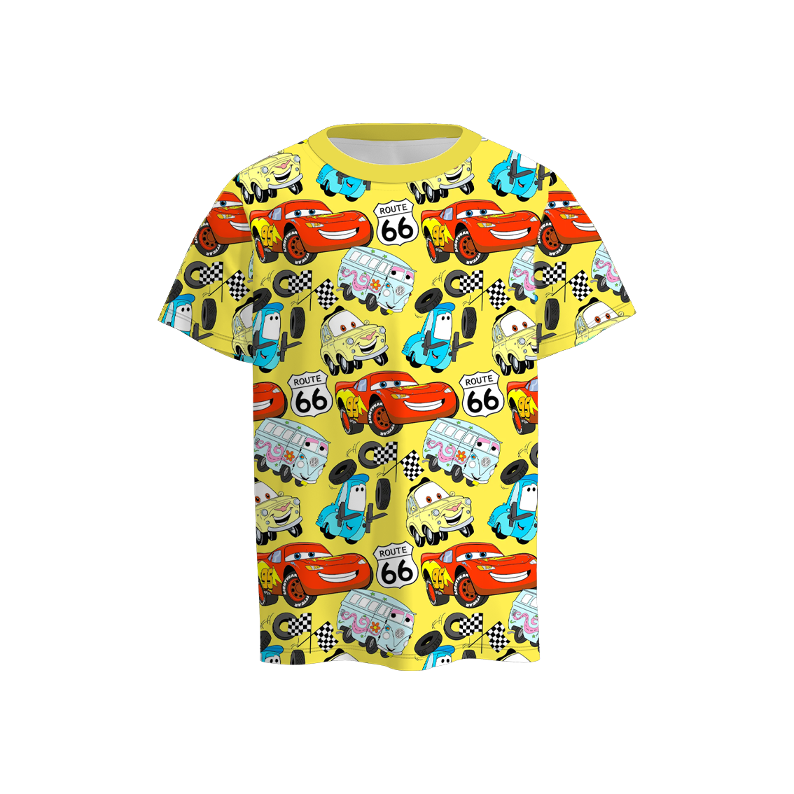 Baby Boys Cars Cartoon Yellow Racing Tee Shirts Tops Preorder(moq 5)