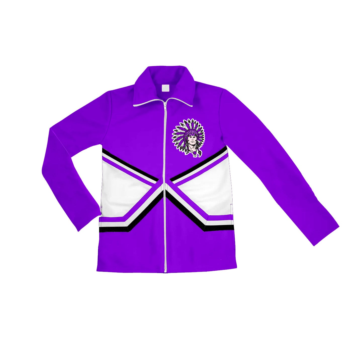 Preorder (moq 5)Baby Girls Purple Long Sleeves Spartan Print Team Zipper Jacket Top