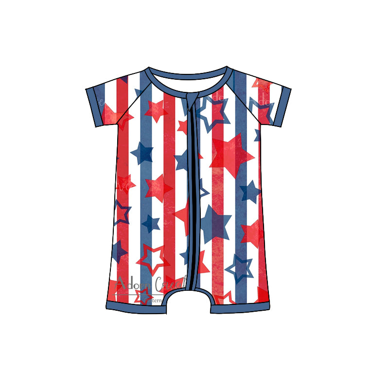 Baby Infant Boys Stras Stripes Zip Rompers preorder(moq 5)