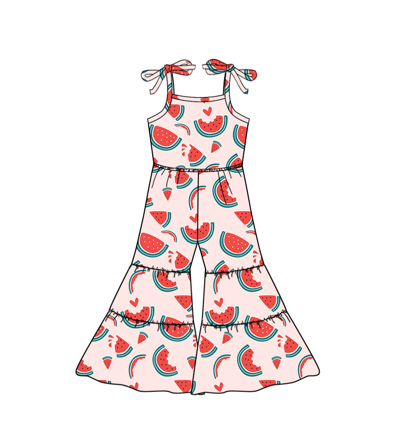 Baby Girls Watermelon Summer Straps Bell Bottom Pants Jumpsuits preorder(moq 5)