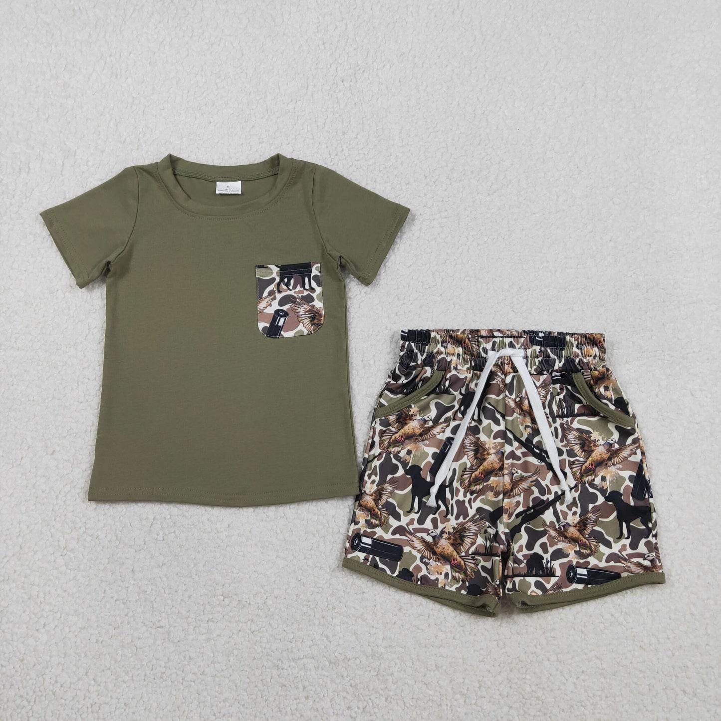 Baby Boys Shirt Top Ducks Camo Pockets Shorts Hunting Clothes Sets