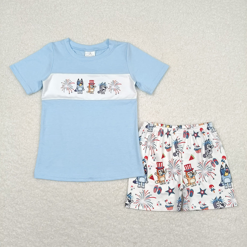 Baby Girls 4th Of July Dog Sibling Dresses Sets