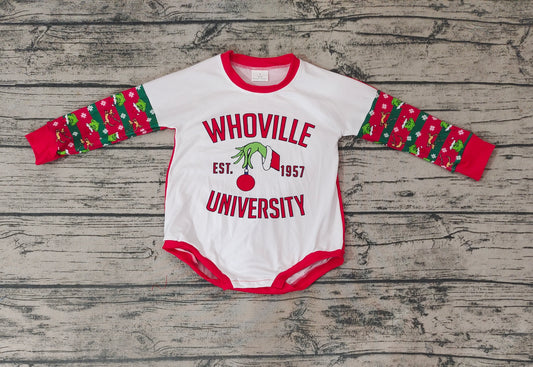 Christmas Hands Long Sleeve Baby Kids Infant Rompers