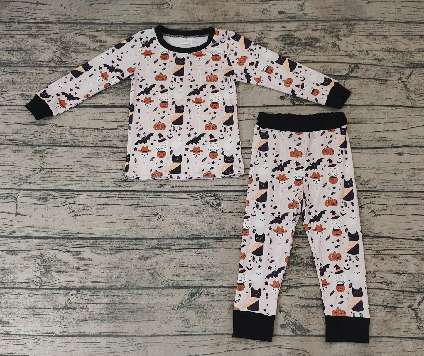 Halloween Baby Boys Cats Pajamas Clothes Sets