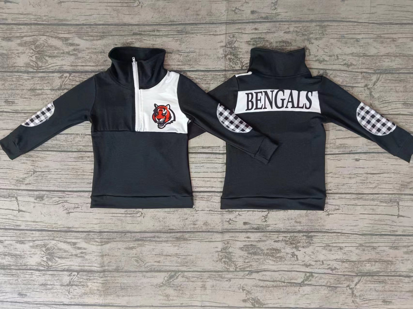 Baby Boys Black Team Long Sleeve Pullovers Tops preorder(moq 5)