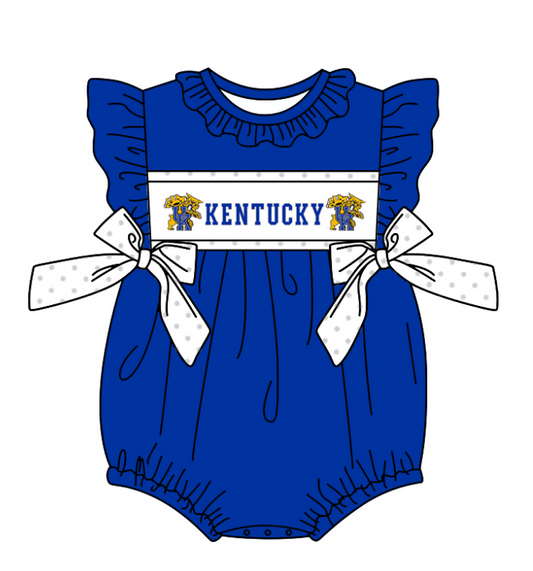 Preorder(moq 5)Baby Infant Girls Kentucky Tiger Team Purple Sleepers Rompers