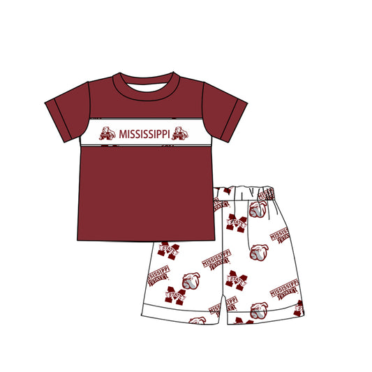 Preorder (moq 5)Baby Boys M-State Team Tee Top Shorts Clothes Sets