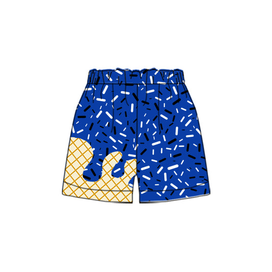 Preorder moq 5 Baby Boys Blue Sprikle Drips Bottom Shorts